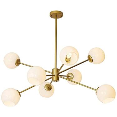 Imagem de Lustre Magic Bean Lustre Molecular Globo de Vidro Luminária Pingente Lustre de Metal com Hastes Ajustáveis Iluminação Pendurada para Sala de Jantar Quarto Cozinha Sala de Estar (