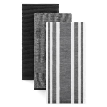 Imagem de Homaxy Toalhas de cozinha premium (45,7 cm x 71,1 cm, pacote com 3), toalhas de mão de cozinha grandes de algodão 380 GSM, toalhas de prato macias e absorventes, conjunto de toalhas de chá multiuso