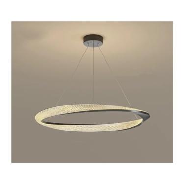 Imagem de Lustre moderno e minimalista compatível com sala de estar, quarto, lustre cromado, cozinha, loft, escritório, círculo preto, luz de corredor interno, lâmpadas de lustre