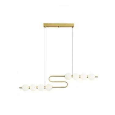 Imagem de - Lustre de teto LED de anel redondo acrílico dourado compatível com sala de jantar, mesa central, quarto, luminária pendente, decoração, luminária, lustre