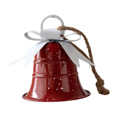 Imagem de UGPLM Enfeite de sino de Natal, pingente retrô, decoração para pendurar em árvore de Natal, decoração de Natal para jardim, parede, escritório, celebração, Vermelho