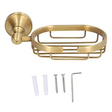 Imagem de Saboneteira de parede fundo oco design estilo retro mantendo arrumado decorativo prático suporte de sabão de cobre aço inoxidável