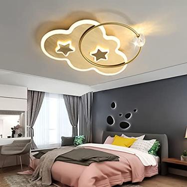 Imagem de Luminária de teto LED moderna, luminária de teto regulável de 3000K - 6000K, luzes decorativas para quarto infantil, abajur de acrílico para sala de estar, corredor, sala de jantar, varanda,