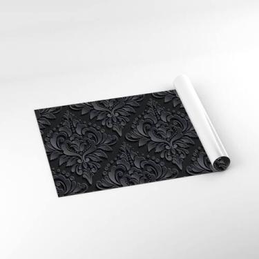Imagem de Papel De Parede Adesivo Azulejo Arabesco Preto 2,80M - Plimshop