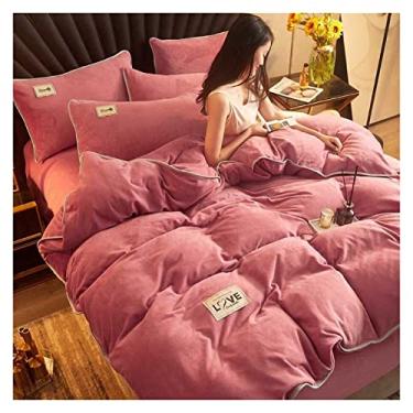 Imagem de Conjunto de capa de colcha de flanela 1/3 pçs super macio grosso adulto crianças com fronha king size conjunto de cama têxteis domésticos de luxo capa de edredom completo (cor: conjunto 3, tamanho