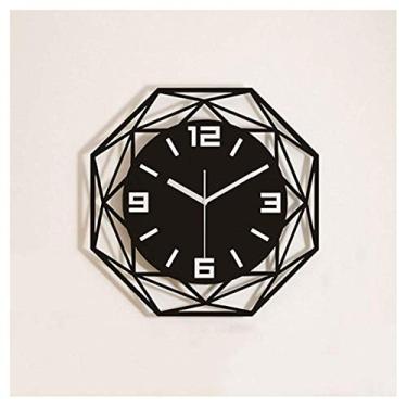 Imagem de Relógio de parede moderno minimalista nórdico sala de estar relógio de parede quartzo relógio de parede digital sala de estar quarto cozinha (P)