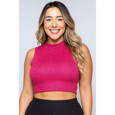 Imagem de Cropped Garrafinha de Lurex Pink  Brilho e Estilo - Giwish