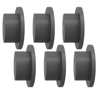 Imagem de Kit 06 Pinos Suporte de Parede Madeira Preto Redondo Espelho Bolsa Cabide Decoração - Lyam Decor