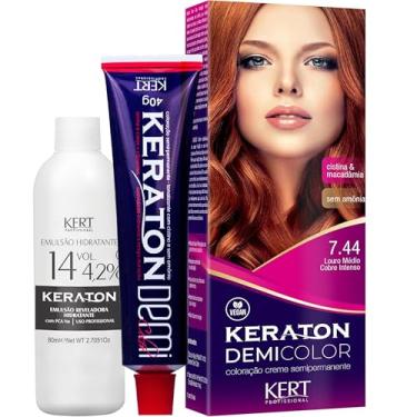 Imagem de Keraton, Coloração, Demi Color, 40 g + 80ml, Nº 7.44 Louro Médio Cobre Intenso