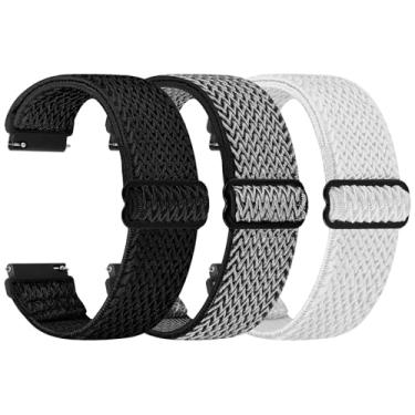 Imagem de TumpCez Pulseira de relógio Solo Loop – Escolha de largura -18 mm, 19 mm, 20 mm, 22 mm, pulseira de reposição de nylon elástico ajustável de liberação rápida para homens e mulheres