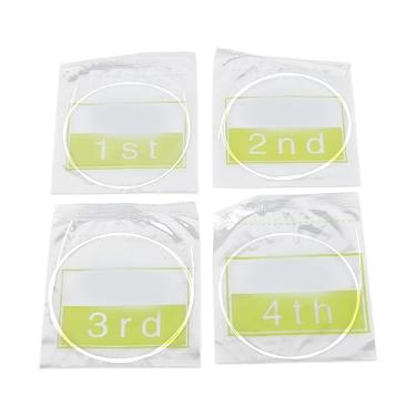Imagem de Conjunto de cordas de ukulele 4 peças de nylon transparente som brilhante fácil instalação cordas de instrumento para substituição de reparo compatibilidade universal branco