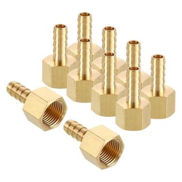 Imagem de HARFINGTON 10 peças de mangueira de latão fêmea NPT de 5/40.6 cm a 3/20.3 cm para emenda de metal