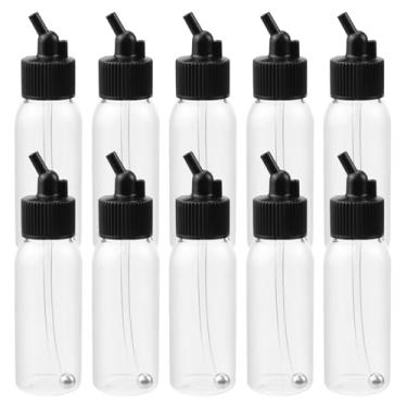 Imagem de Tulead Frascos de plástico para aerógrafo 30 ml de ação dupla para sifão com sucção de sucção para aerógrafo pacote com 10
