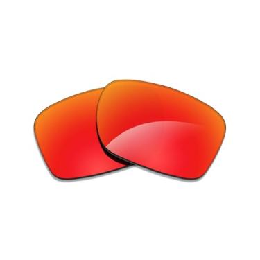 Imagem de Alphax Lentes de reposição espelhadas não polarizadas Fire Red para óculos de sol Native Distiller XD9007