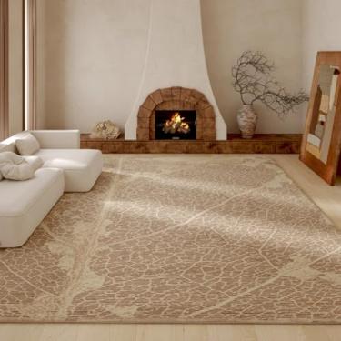 Imagem de Tapete de pelúcia para decoração de sala de estar, cor caramelo, para quarto, estilo americano retrô, com flores, tapete grosso para sala de estar (200x250 cm/F)