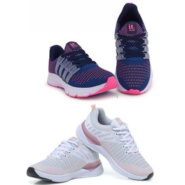 Imagem de Tênis Feminino Esportivo Caminhada Academia Confortável Kit