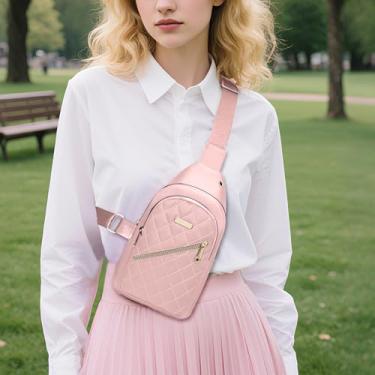 Imagem de Mochila tiracolo para homens e mulheres, mochila de peito com alça ajustável e bolso com zíper para viagens, caminhadas, academia, corrida