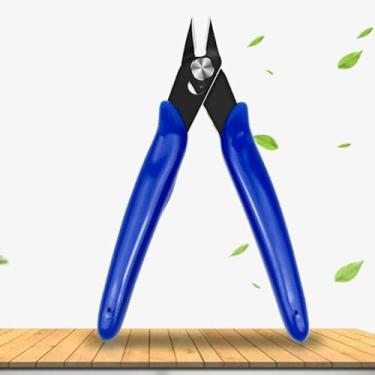 Imagem de 1 mini modelo de alicate com capa protetora - o corte de lâmina pontiaguda é mais fácil e conveniente, adequado para montar modelos de mecha, avião de guerra e tanque, azul