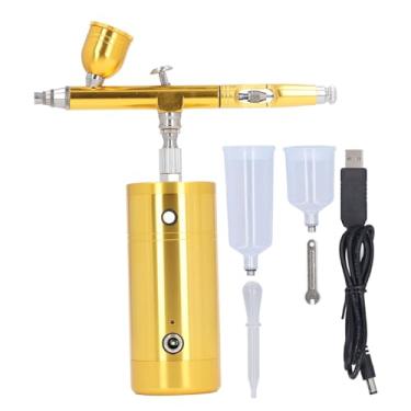 Imagem de FTVOGUE Pistola Pulverizadora Com Escova de Ar, Mini Aerógrafo Com Fluxo Ajustável para Pintura de Modelo, Arte de Unha, Decoração de Bolo