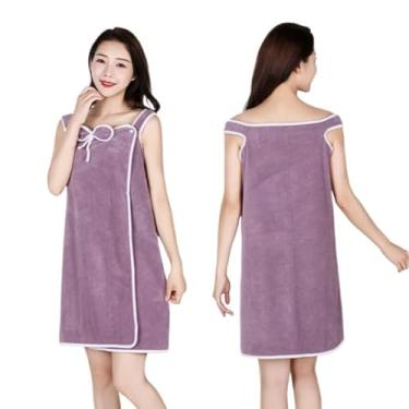 Imagem de Toalha Banhao, Toalhas de Banho de Secagem Rápida para Mulheres E Meninas, Roupões de Banho(YJ04 LAVANDA)