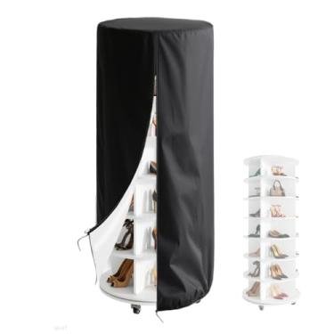 Imagem de COOSOO Suporte giratório para sapateira, capa à prova d'água, suporte giratório com zíper (apenas capa) (63 cm de diâmetro x 163 polegadas)