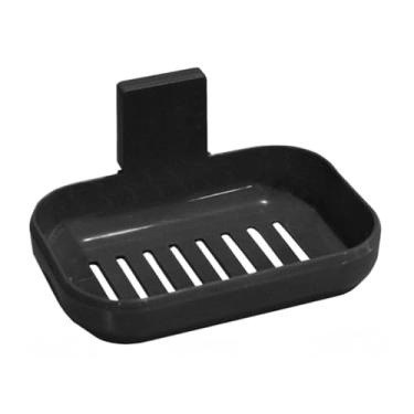 Imagem de Saboneteira Com Suporte de fixação Adesivo Para Parede Preto