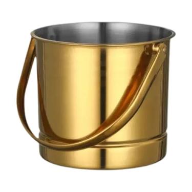 Imagem de Ioensy Balde de gelo para lanches, barril de frango frito, suporte versátil com espaçador, recipiente para bebidas, balde de champanhe para casamento, bar, Dourado