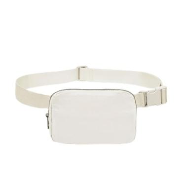 Imagem de Bolsa de cintura unissex – Pochete leve ajustável para mulheres e homens, presente de Páscoa, Branco, Bolsa de peito unissex