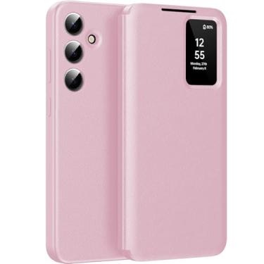 Imagem de Capa para Samsung S25 FE com visualização inteligente de tela pequena, capa de telefone carteira S-View, para Samsung Galaxy S25 FE 5G, capa de janela inteligente, capa protetora de couro flip Smart