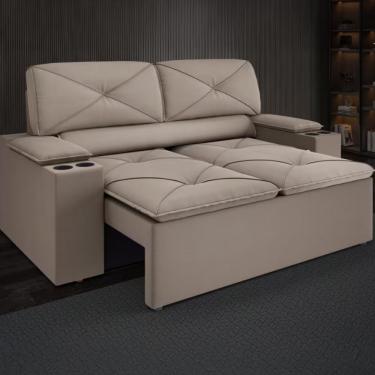 Imagem de Sofá 2 Lugares Retrátil E Reclinável Velosuede Next Pop Dds Cappuccino