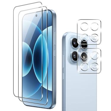 Imagem de Suttkue Protetor de tela para Xiaomi 17 com protetor de lente de câmera, rigidez 9H antirarranhões vidro temperado, compatível com capas, anti-impressões digitais, anti-arranhões (pacote com 2 + 2)