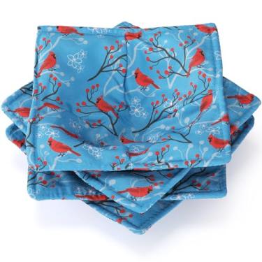 Imagem de Cunhill 4 peças de tigela de microondas de algodão suportes aconchegantes para comida quente, tigela de sopa, pegadores de panela resistentes ao calor, multiuso, acolchoados, seguros para fornecimento