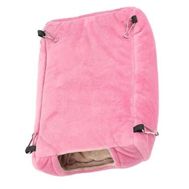 Imagem de Cama de Balanço Quente à Prova de Vento de Rede de Pelúcia para Pássaros de Estimação, Material de Veludo de Cristal Superior, Decoração de Cores Brilhantes, Ganchos