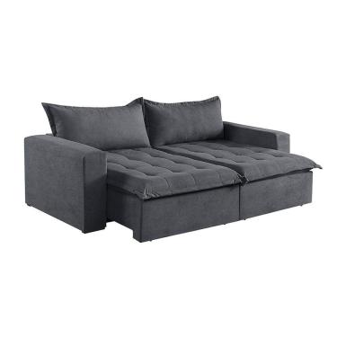 Imagem de Sofá Cama 3 Lugares Retrátil Reclinável M-184 Veludo Martins Grafite