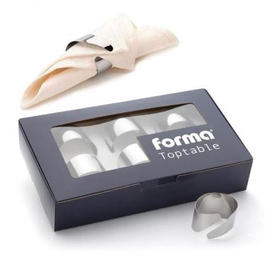 Imagem de Kit Com 6 Argolas Para Guardanapos De Aço Inox Mesa Luxo