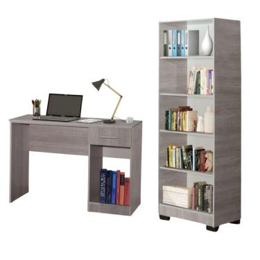 Imagem de Kit Estante Para Livros Mesa Escrivaninha Onix Natural