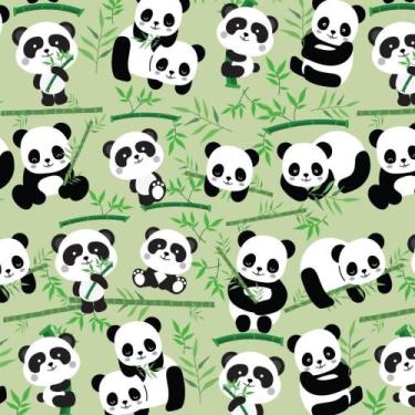 Imagem de Papel Presente Bobina Couche 40CM MOD. 196 Panda - Bobina com 100 Metr