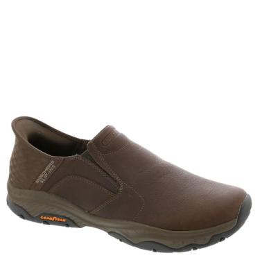 Imagem de Skechers Tênis masculino EUA Craster-Lanigan 204847 Twin Gore bico redondo de couro, marrom, 48