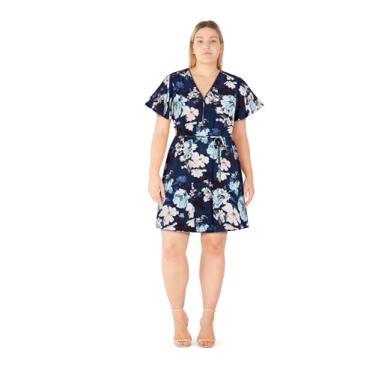 Imagem de City Chic Vestido feminino plus size - estampa Juna, Estampa azul marinho, 50