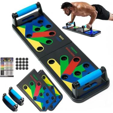 Imagem de Prancha Flexão de Braço Multifuncional para Treino em Casa com Alça Pegador Profissional Ajustável para Exercício Musculação Peito Ombro Costas Tríceps Academia Fitness Funcional