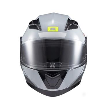 Imagem de Kit Capacete Texx Gladiator V3 Makan Cinza Brilhante Com Luva Nomade Preto 5Xl Para Motociclistas