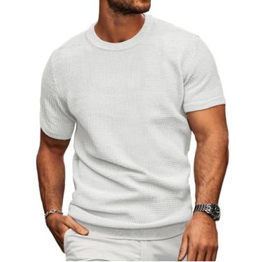 Imagem de Camiseta masculina Moda Viva de manga curta com gola redonda branca