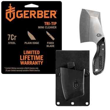 Imagem de Gerber Gear Faca De Lâmina Fixa Gerber Tri-Tip Mini Cutelo Com Bainha Cabo Preto [30-001693]