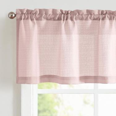 Imagem de Cortina Jinchan Linen Rosa Semi-Transparente Valance 46x18 cm