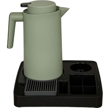 Imagem de Kit Garrafa Térmica 1L VerCelli com Bandeja Cantinho Café Organizadora Porta Copo Sachê Servire 1 (VERDE)