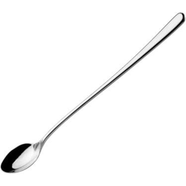 Imagem de Genérico Colher Longa de Mesa em Aço Inoxidável, 20cm, Prata, Design Clássico, Cabo Ergonômico, Manual, Para Servir Sopas e Molhos, Lavável em Lava-Louças