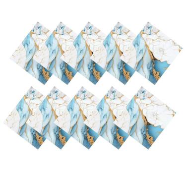 Imagem de Placa Adesiva 3D Marmore Kit 10 uni Autocolante Papel de Parede Obra Reforma Decoraçao Cozinha Casa Ambiente Moderno