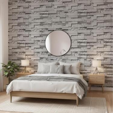 Imagem de Papel de Parede Adesivo PVC, Estampa Parede Rochosa, 5 Metros x 45cm, Autoadesivo, Decorativo, Removível para Ambientes Internos