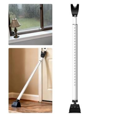 Imagem de Barra de segurança de porta deslizante, barra de bloqueio de porta de pátio de alarme de 120 dB, poste de segurança de janela ajustável de 76-114 cm para hotel, casa e viagens