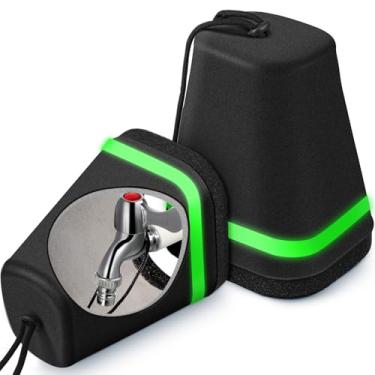 Imagem de VIHOSE Coberturas de torneiras externas para inverno tamanho grande tampas de torneira de plástico para proteção contra congelamento tampas de torneira com espuma grossa interna para jardim à prova de congelamento frio 18 x 15 cm (preto, 2 peças)